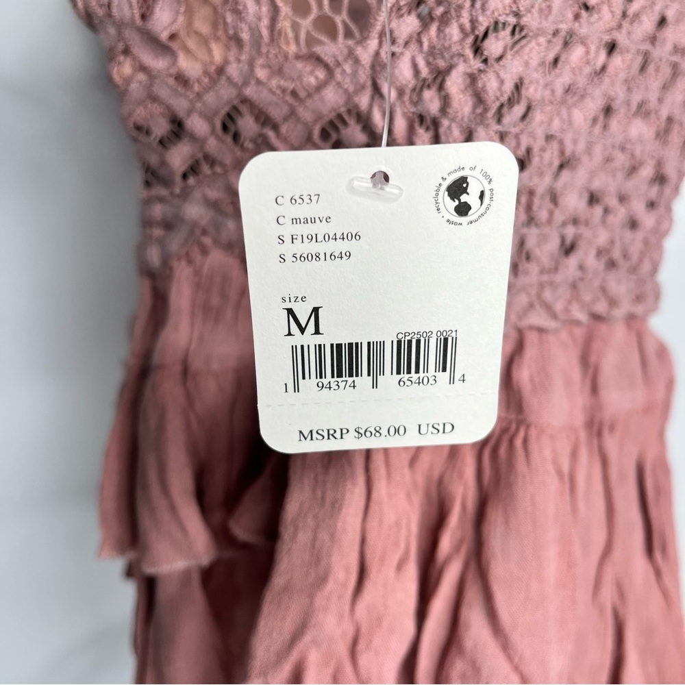 NWT Free People Adella Dusty Mauve Lace Cami Top Size Medium - Picture 6 of 9